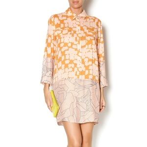 Corey Lynn Calter Paris Block Dress Orange Pink And Blue Sz4